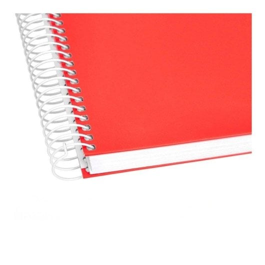 Cuaderno Espiral A4 Liderpapel Cuadriculado 80h 90gr Rojo