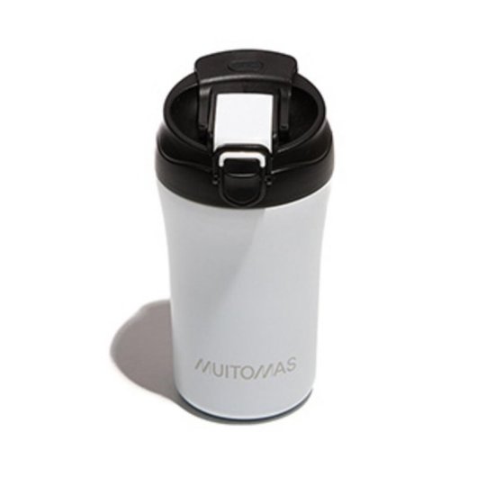 Taza de viaje Muitomas WBOTTLETH350WH 350 ml Aço inoxidável Preto e Branco