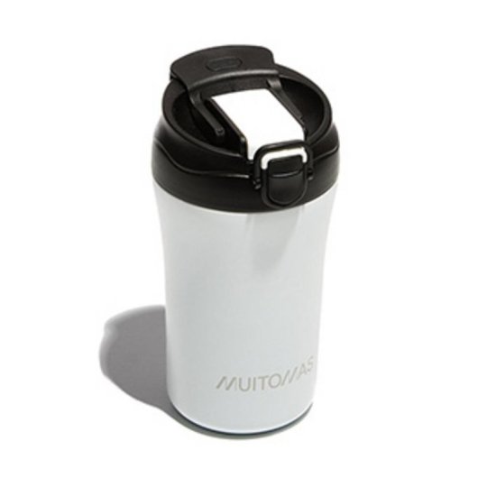 Taza de viaje Muitomas WBOTTLETH350WH 350 ml Aço inoxidável Preto e Branco