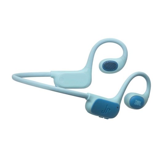 Auriculares JBL Junior Free sem fios Bluetooth para desporto com proteção IPX4, microfone, verde azulado