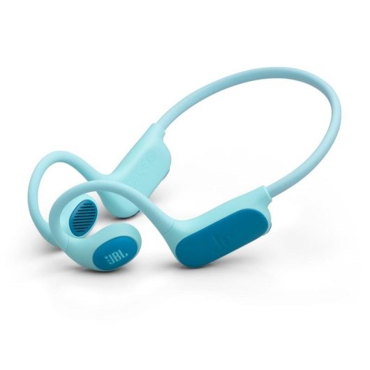 Auriculares JBL Junior Free sem fios Bluetooth para desporto com proteção IPX4, microfone, verde azulado