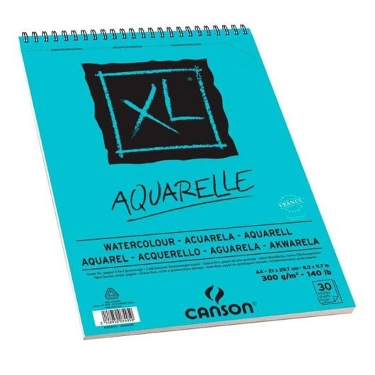 Bloc de Dibujo Canson XL Aquarelle Espiral A4 30 Hojas 300 g/m²