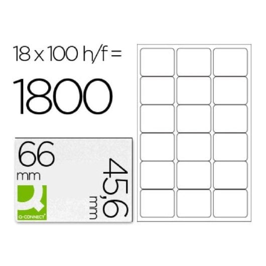 Etiquetas Adhesivas Q-Connect KF01583 A4 18 Etiquetas Hoja 66x45,6 mm