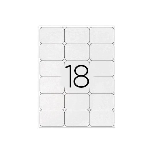 Etiquetas Adhesivas Q-Connect KF01583 A4 18 Etiquetas Hoja 66x45,6 mm