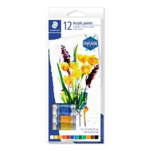 Set Pintura Acrílica Staedtler Design Journey 12 Tubos 12ml