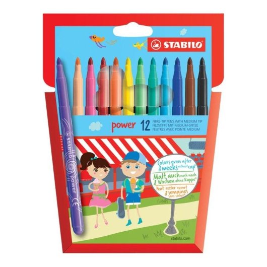 Rotulador STABILO Power Medio 12 Colores Multicolor