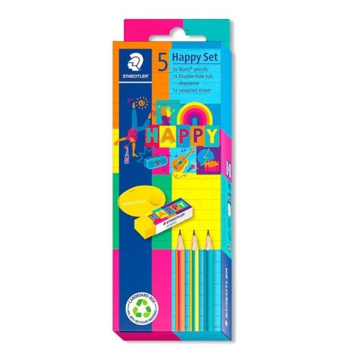 Staedtler Happy - Set Mixto De Escritura Y Dibujo Creativo. Incluye 5 Piezas