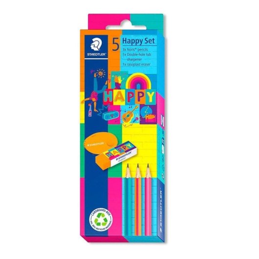 Staedtler Happy - Set Mixto De Escritura Y Dibujo Creativo. Incluye 5 Piezas