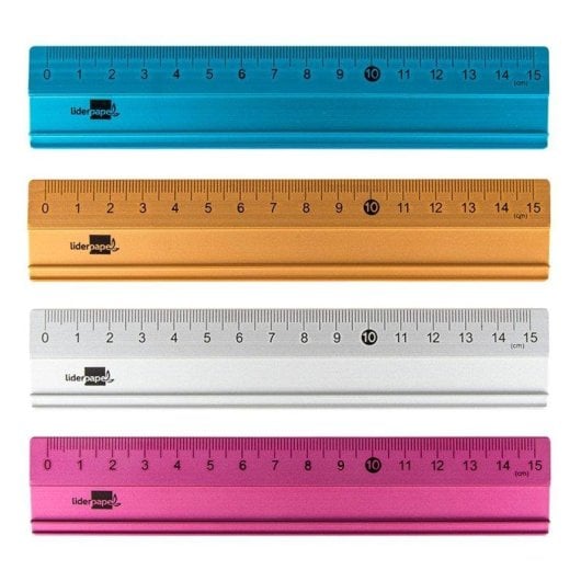 Righello in alluminio 15 cm Liderpapel base biselettata fucsia