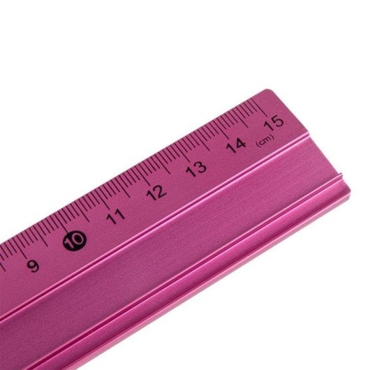 Righello in alluminio 15 cm Liderpapel base biselettata fucsia
