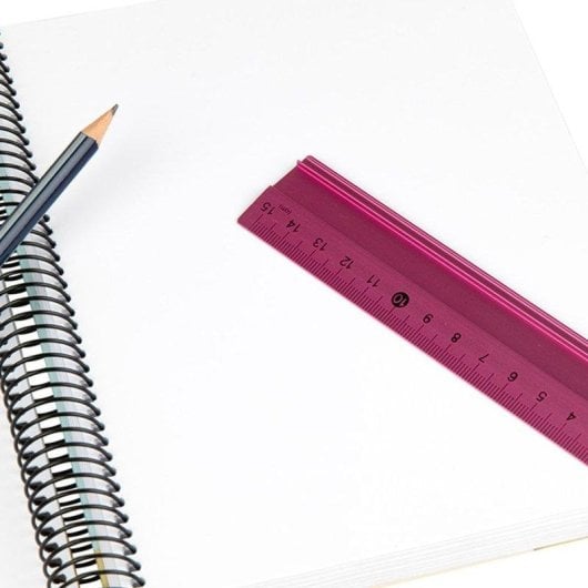 Righello in alluminio 15 cm Liderpapel base biselettata fucsia