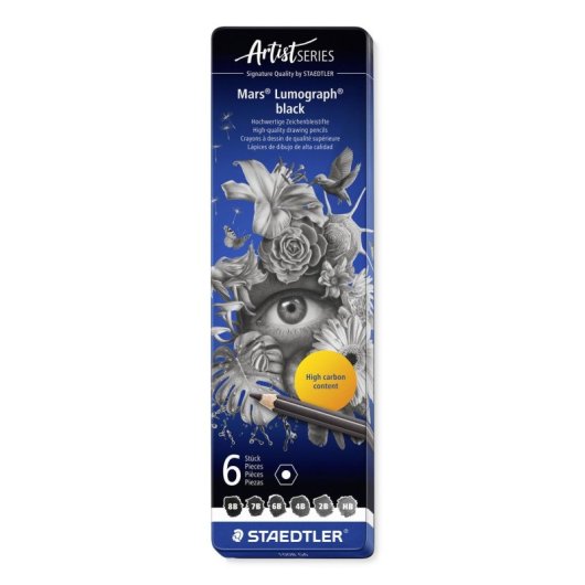 Lápis de Desenho Staedtler Mars Lumograph - Caixa de 6 B