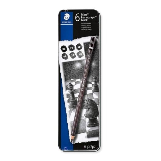 Lápis de Desenho Staedtler Mars Lumograph - Caixa de 6 B
