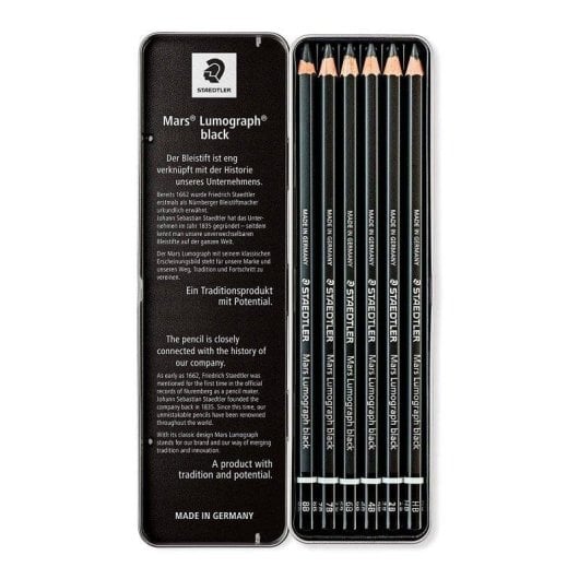Lápis de Desenho Staedtler Mars Lumograph - Caixa de 6 B