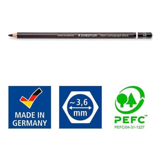 Lápis de Desenho Staedtler Mars Lumograph - Caixa de 6 B