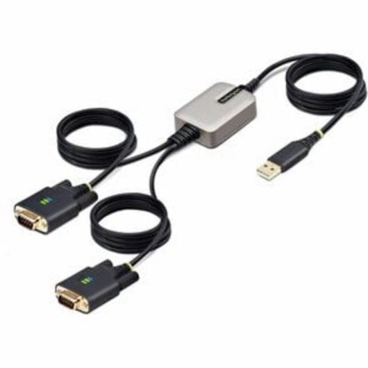 Adaptador USB a Serie StarTech.com 2 Puertos RS232 DB9 4m Negro Gris