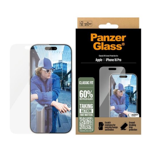 PanzerGlass Display-Schutz für iPhone 16 Pro Classic Fit