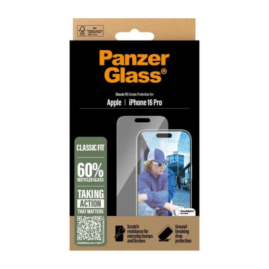 PanzerGlass Display-Schutz für iPhone 16 Pro Classic Fit