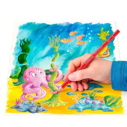 Set de 24 Lápis de Cores Aquareláveis Staedtler Noris Aquarell com Pincel