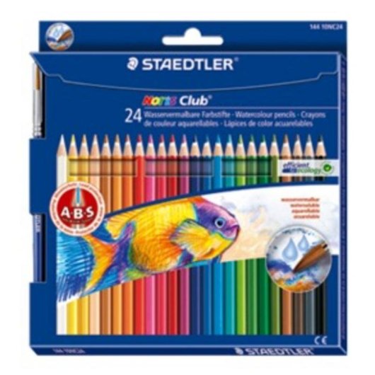 Set de 24 Lápis de Cores Aquareláveis Staedtler Noris Aquarell com Pincel