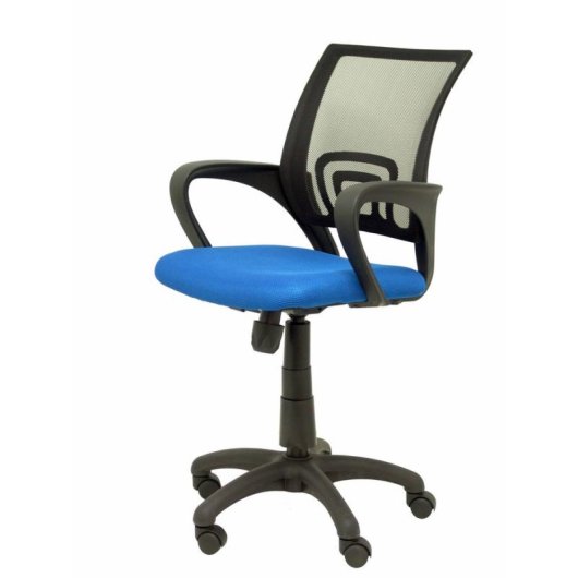 Bürostuhl Piqueras y Crespo 312AZ ergonomisch mit Netzrückenlehne und blauer Sitzfläche