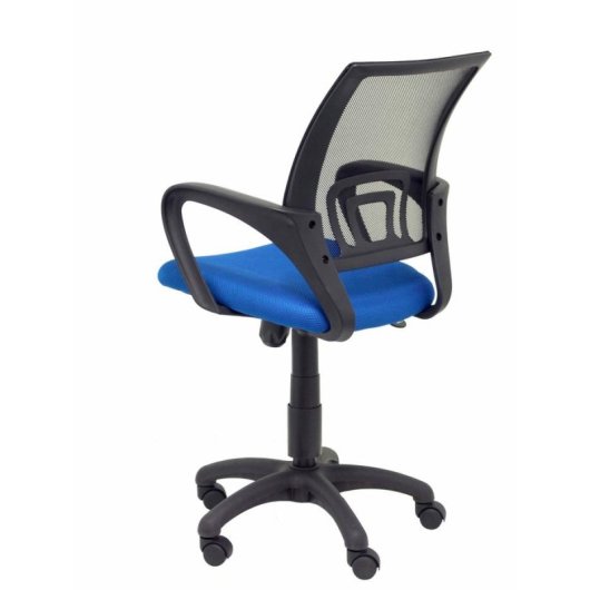 Bürostuhl Piqueras y Crespo 312AZ ergonomisch mit Netzrückenlehne und blauer Sitzfläche