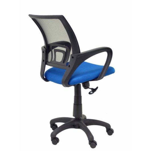 Bürostuhl Piqueras y Crespo 312AZ ergonomisch mit Netzrückenlehne und blauer Sitzfläche