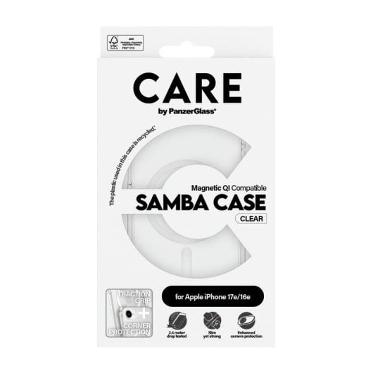 PanzerGlass CARE Samba TPU Transparent Stoßfest Hülle für iPhone 16e und 17e
