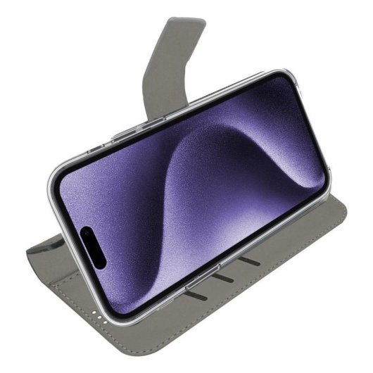 Funda para móvil Celly WALLY1081 portefeuille cuir synthétique noir avec support pour iPhone 16 Pro Max