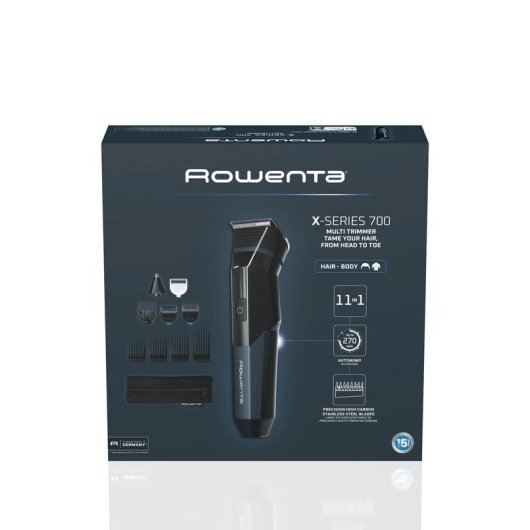 Cortapelos Multifunción Rowenta X Series 700 TN9610 Inalámbrico 270min 33 Longitudes 7 Peines Seco y Húmedo Carga Rápida
