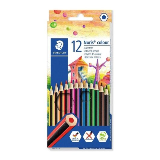 Lápis de Cor Staedtler Noris colour 185 em Caixa de Cartão com 12 Unidades