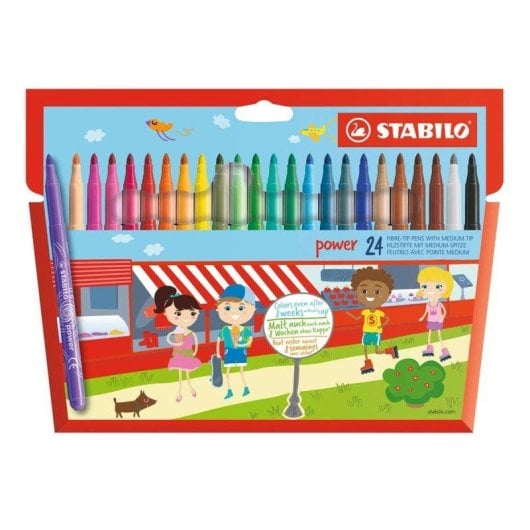 Estuche de 24 Rotuladores Escolares STABILO Power