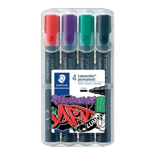 Marcador permanente Staedtler Lumocolor 2 mm pack 4x