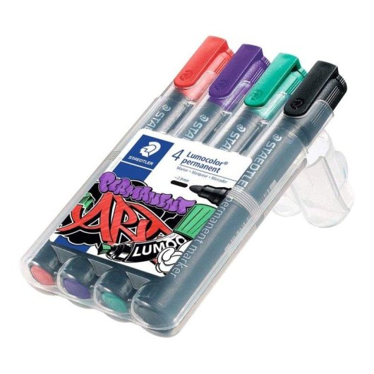 Marcador permanente Staedtler Lumocolor 2 mm pack 4x