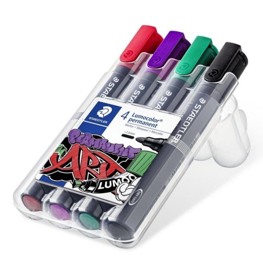 Marcador permanente Staedtler Lumocolor 2 mm pack 4x