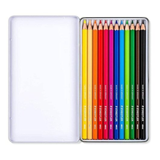 Lápis de Cores Staedtler Design Journey Caixa Metal 12 Unidades