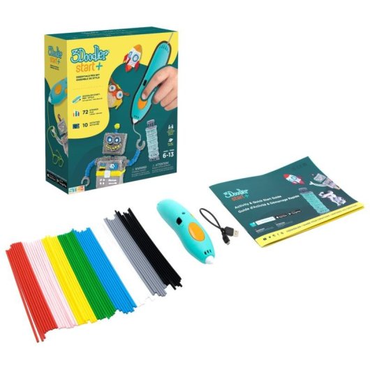 Lápiz 3D 3Doodler Start Plus ECO Turquesa/Amarillo USB