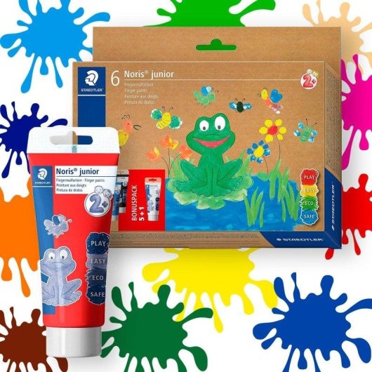 Tinta para dedos Staedtler Noris - Lote de 6 frascos de 75 ml