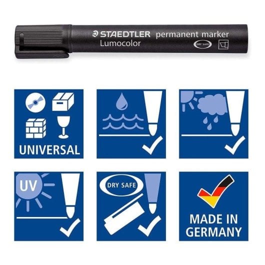 Rotulador Permanente Staedtler Lumocolor Art Ponta Biselada 2-5 Mm Pack 6x