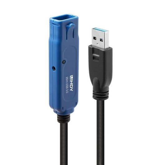 Cable USB 3.2 Gen 1 Lindy 20 m Negro Extensión Activa