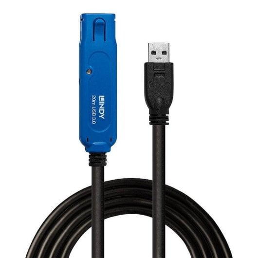 Cable USB 3.2 Gen 1 Lindy 20 m Negro Extensión Activa