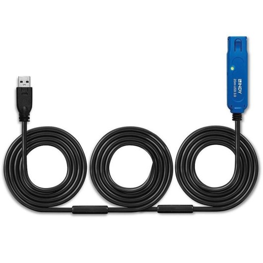Cable USB 3.2 Gen 1 Lindy 20 m Negro Extensión Activa