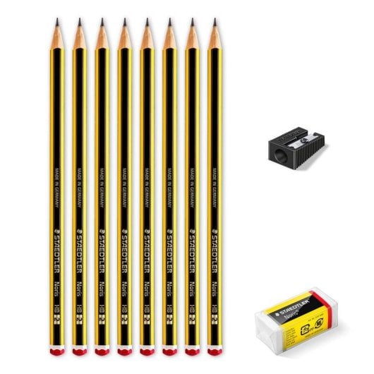 Lápis de Grafite Staedtler Set 8 HB Com Borracha e Afiador
