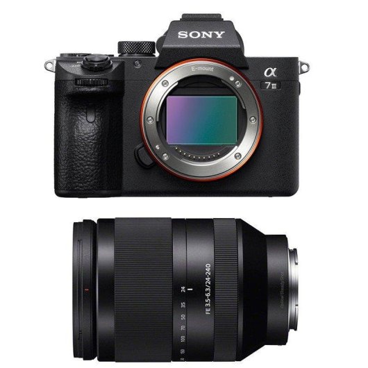 Cámara Mirrorless Sony Alpha 7 III 24.2MP 4K UHD 24-240mm Sensor Full-Frame WiFi Bluetooth
