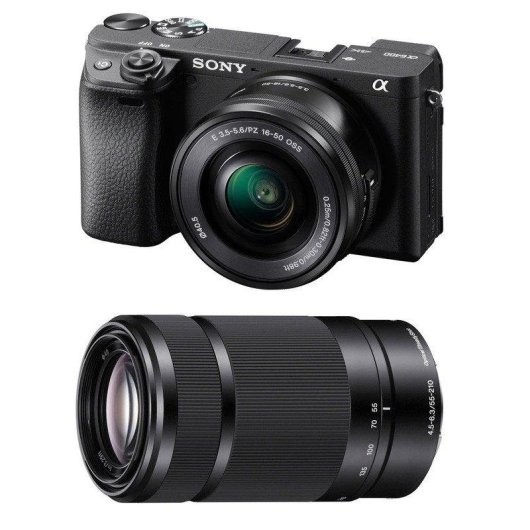 Cámara Mirrorless Sony Alpha a6400 24.2MP 16-50mm + 55-210mm 4K WiFi Bluetooth