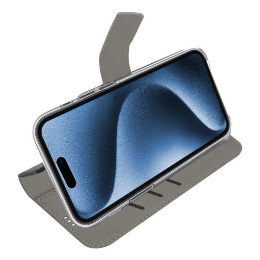 Funda para móvil Celly WALLY1079 portefeuille cuir synthétique noir avec support pour iPhone 16 Pro