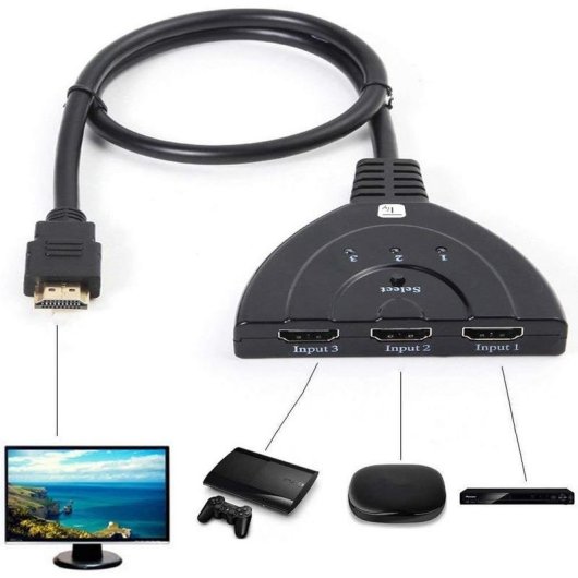 Videocommutator Techly IDATA HDMI-3F8K HDMI 2.1 8K USB-C