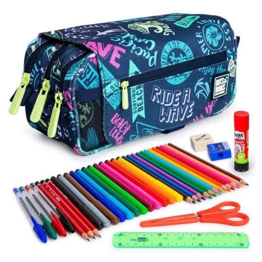 Estuche Escolar Triple Grafoplás ColePack EcoDesign con 36 Utensilios Incluidos