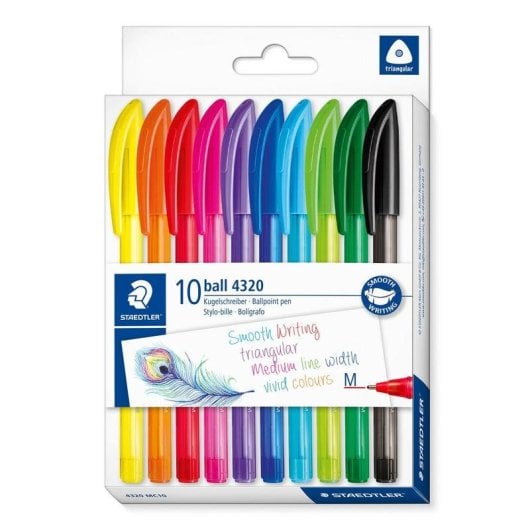 Bolígrafo Triangular Ergonómico Staedtler 4320 Multicolor Estuche 10 Unidades