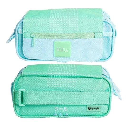 Estuche Portatodo Triple Grafoplás Kuru Verde 23 x 12 x 14 cm